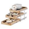 DINDON 3 Tier Pull Out Cabinet Organizer 14W X21D Slide Out Shelves With Shelf Liner for Kitchen Wood Roll Out Drawers Pantry Organization view 1