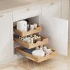 DINDON 3 Tier Pull Out Cabinet Organizer 14W X21D Slide Out Shelves With Shelf Liner for Kitchen Wood Roll Out Drawers Pantry Organization view 4