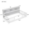 Bellemave Kids Montessori Floor Bed Twin Size, Floor Bed Frame with Bookcase and Shelves for Kids Boys Girls,Twin,White view 2