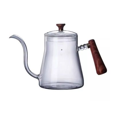 Coffee Kettle Thickened Glass Hand Brewing Pot with Lid Hanging Ear Slender Spout Coffee Pot Heated Sharing Kettle Coffee Maker
