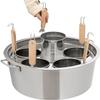 CHRISK 5 Holes Pasta Cooker Insert Set, Spaghetti Pot with Strainer Insert, Commercial Pasta Cooking Pot Pasta Pot And Insert Strainer Basket view 1