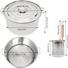 CHRISK 5 Holes Pasta Cooker Insert Set, Spaghetti Pot with Strainer Insert, Commercial Pasta Cooking Pot Pasta Pot And Insert Strainer Basket view 2