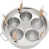 CHRISK 5 Holes Pasta Cooker Insert Set, Spaghetti Pot with Strainer Insert, Commercial Pasta Cooking Pot Pasta Pot And Insert Strainer Basket view 3