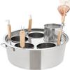CHRISK 5 Holes Pasta Cooker Insert Set, Spaghetti Pot with Strainer Insert, Commercial Pasta Cooking Pot Pasta Pot And Insert Strainer Basket view 4