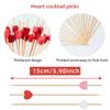 120 pcs 5.9 in long Red White Pink heart Bamboo Cocktail, Heart Toothpicks for Appetizers, Natural Bamboo Food Picks for Valentines Day,Propose Marriage,Wedding Party. view 2