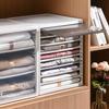 Closet Organizer, Clothes Organizer for Folded Clothes, Plastic Closet Organizers and Storage, Stackable Storage Bins with Lids, Drawer Organzier,Grey,3 Partitions view 1