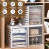 Closet Organizer, Clothes Organizer for Folded Clothes, Plastic Closet Organizers and Storage, Stackable Storage Bins with Lids, Drawer Organzier,Grey,3 Partitions view 3
