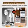 Closet Organizer, Clothes Organizer for Folded Clothes, Plastic Closet Organizers and Storage, Stackable Storage Bins with Lids, Drawer Organzier,Grey,3 Partitions view 4