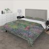 RIVINE Claude Monet Style Duvet Cover Set 3 Pieces The Iris Garden at Giverny Breathable Bedroom Bedding Set with 2 Pillow Shams Zipper 4 Ties Queen view 3