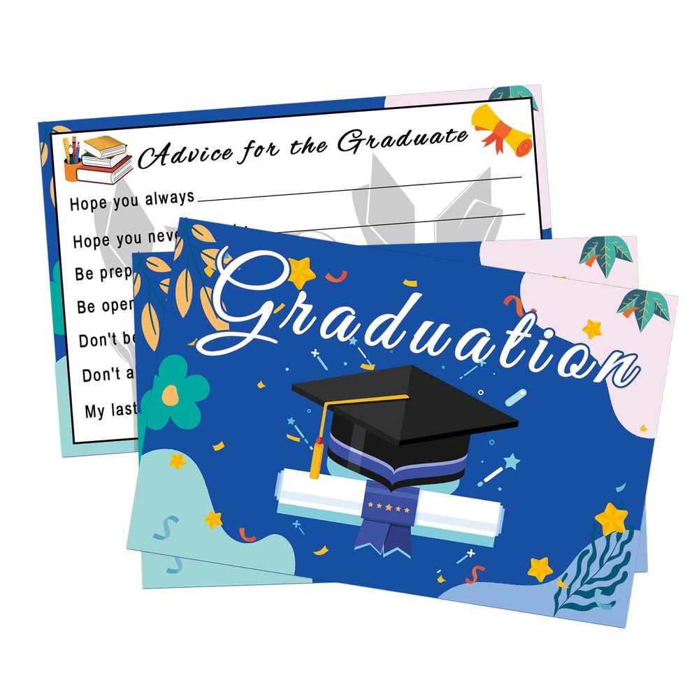 2025 Graduation Advice Cards Graduation Party Games Decorations SuppliesGrad Celebration for High School and College 50 Pack