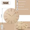 fapugh Wall Clock, Silent Clock, Wall Clocks Battery Operated 12 inch Modern Wall Clock, Suitable for Offices, Living Rooms, Kitchens, Homes, Schools (Beige Without Second Hand) view 2