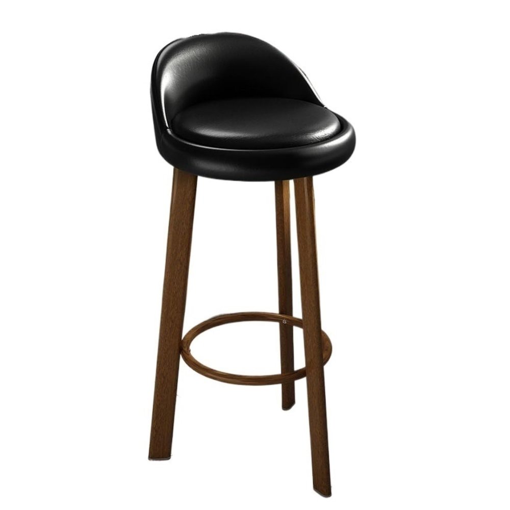 ALLC Bar Stools Bar Stools with Back and Footrest with Upholstered Synthetic Leather with Stitching High Stool Bar Chair for Bar Kitchen Dining Room (Color : B, Size : High 23.6in)