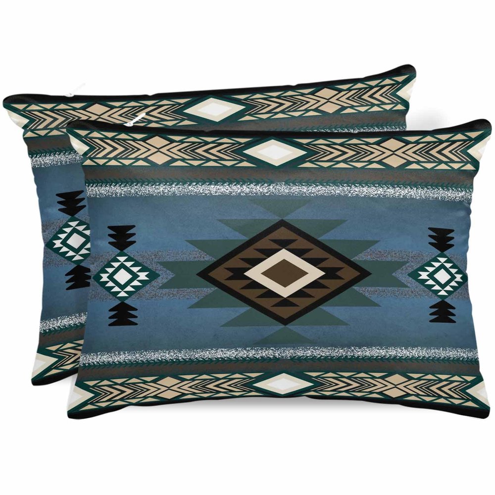 Western Southwest 2 Packs Bed Pillow Covers Standard Decorative,Throw Pillow Cases Bedding Pillowcase,Super Soft Stain Pillow Sham Envelope Closure Native American Indian Tribal Ethnic 20"x26"