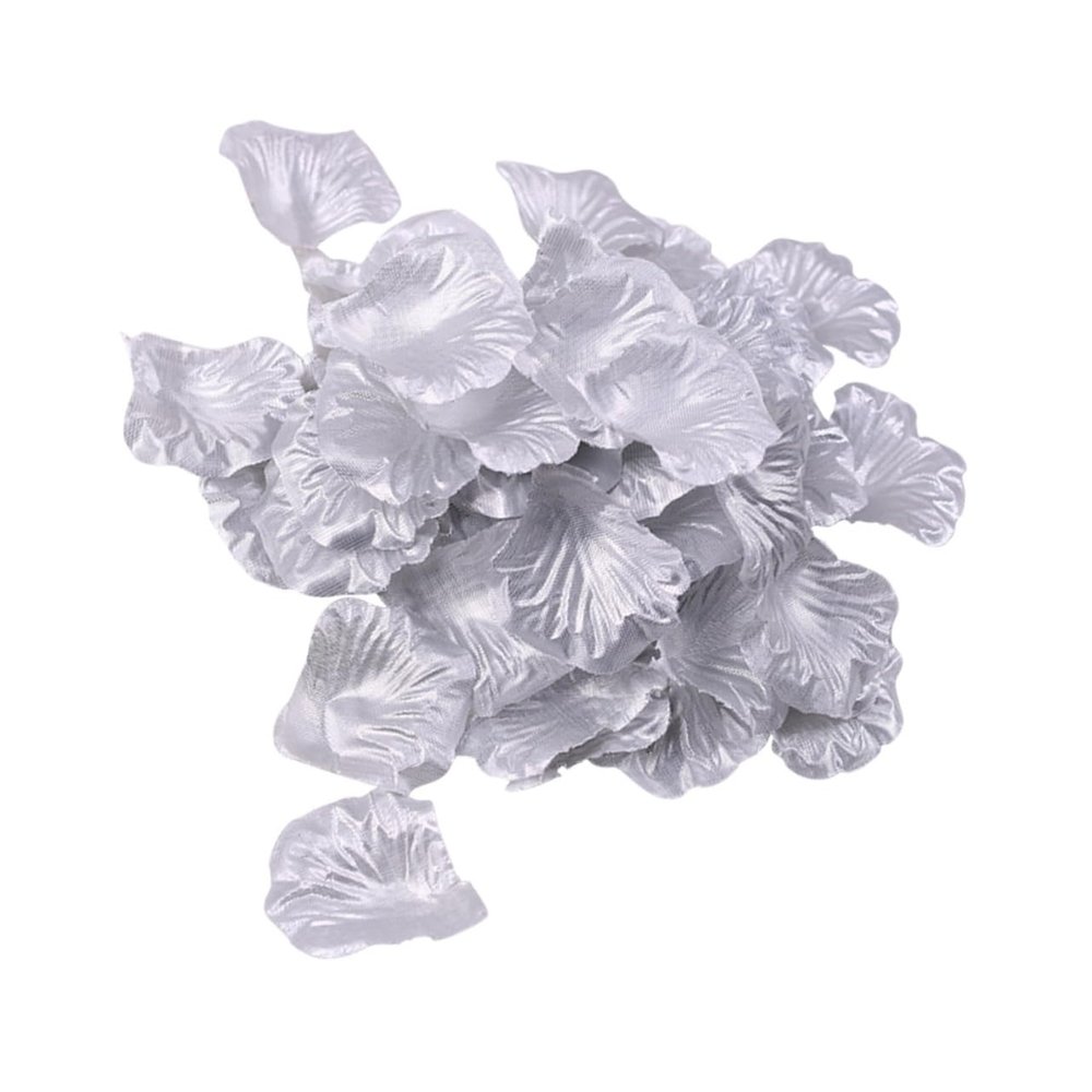 Cabilock Rtificial Rose Petals for Wedding 100pcs Silver Fabric Petals Centerpiece Decorations
