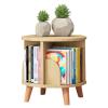 BAIODNB 360 Round Bookshelf Small Wood Rotating Bookshelf Kids Bookcase, Revolving Bookcase Multi-Functional Bookshelf Organizer Circular Bookcase Toddler Bookshelfs for Bedroom,Classroom view 1