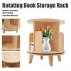 BAIODNB 360 Round Bookshelf Small Wood Rotating Bookshelf Kids Bookcase, Revolving Bookcase Multi-Functional Bookshelf Organizer Circular Bookcase Toddler Bookshelfs for Bedroom,Classroom view 4