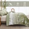 Anibedding Floral Queen Quilt Set,3 Piece Olive Green Flower Pattern Bedspread Coverlet Set for All Season,Gradient Green Soft Lightweight Microfiber Bedding Set (96"90") view 3
