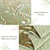 Anibedding Floral Queen Quilt Set,3 Piece Olive Green Flower Pattern Bedspread Coverlet Set for All Season,Gradient Green Soft Lightweight Microfiber Bedding Set (96"90") view 4