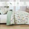 Anibedding Floral Quilt Set King Size,3 Pieces Green Flower Parrten Bedspread Coverlet,Garden Style Soft Lightweight Micorfiber Bedding Set with 2 Pillowcases for All Seaaon (104"90",Green) view 3