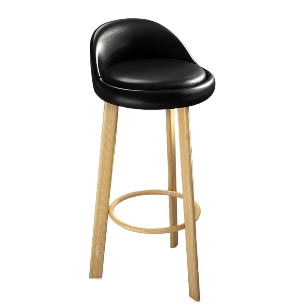 ALLC Bar Stools Bar Stools with Back and Footrest with Upholstered Synthetic Leather with Stitching High Stool Bar Chair for Bar Kitchen Dining Room (Color : J, Size : High 31in)