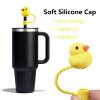 Acoavo 6Pcs Mini Duck Silicone Straw Cover Cap, Compatible with 30&40 Oz Tumbler, Dust-Proof, Reusable, BPA Free view 3