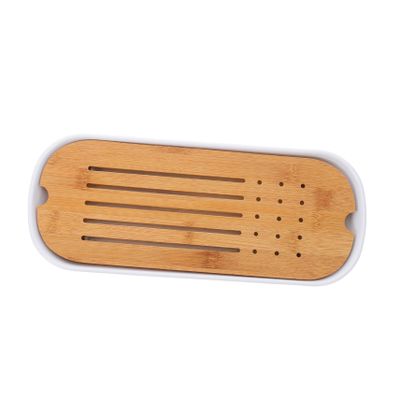 ABOOFAN 1set Versatile Desktop Tea Plates Bamboo and Draining Tray for Home and Office Use Tea Accessory for Serving Cups and Storage