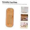 ABOOFAN 1set Versatile Desktop Tea Plates Bamboo and Draining Tray for Home and Office Use Tea Accessory for Serving Cups and Storage view 3