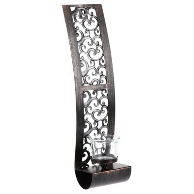 RORPOIR Metal Hollow Candle Holder with Vintage Design Wall-Mounted Tea Light Sconce for Home Decor Lightweight Iron Candle Holders for Living Room and Party Ambiance