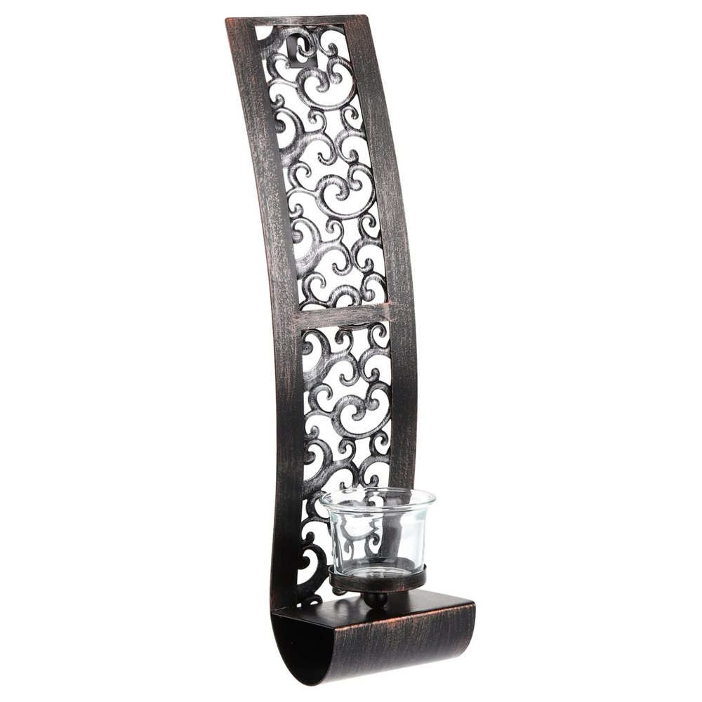 RORPOIR Metal Hollow Candle Holder with Vintage Design Wall-Mounted Tea Light Sconce for Home Decor Lightweight Iron Candle Holders for Living Room and Party Ambiance