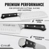 Cutluxe Santoku Knife Set  7" Chopping Knife and 5" Vegetable Knife  Multipurpose Kitchen Knives  High Carbon German Steel, Full Tang & Ergonomic Handle Design  Artisan Series view 2