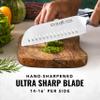 Cutluxe Santoku Knife Set  7" Chopping Knife and 5" Vegetable Knife  Multipurpose Kitchen Knives  High Carbon German Steel, Full Tang & Ergonomic Handle Design  Artisan Series view 3