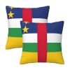 YQxwJL Central African Flag Print Pack of 2 Decor Throw Pillow Covers, Pillow Covers Home Decor for Sofa Living Room Couch Bed view 1