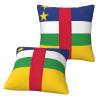 YQxwJL Central African Flag Print Pack of 2 Decor Throw Pillow Covers, Pillow Covers Home Decor for Sofa Living Room Couch Bed view 3
