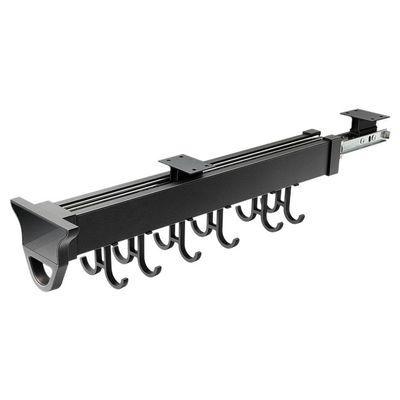 HFLWYWD Adjustable Pot Racks, Pull Out Pot and Pan Organizer with Hooks,Multifunctional Sliding Under Cabinet Organization,Hanging Expandable Utility Kitchen Cabinet