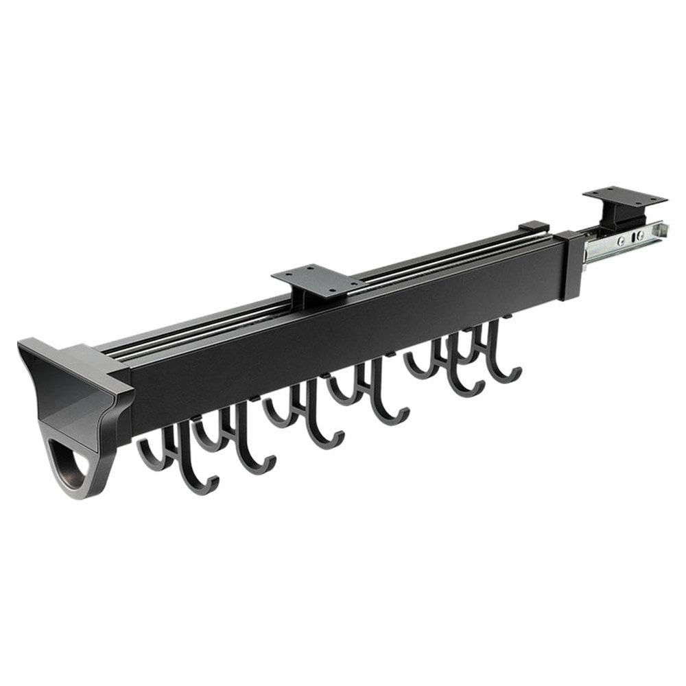 HFLWYWD Adjustable Pot Racks, Pull Out Pot and Pan Organizer with Hooks,Multifunctional Sliding Under Cabinet Organization,Hanging Expandable Utility Kitchen Cabinet