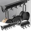 HFLWYWD Adjustable Pot Racks, Pull Out Pot and Pan Organizer with Hooks,Multifunctional Sliding Under Cabinet Organization,Hanging Expandable Utility Kitchen Cabinet view 3