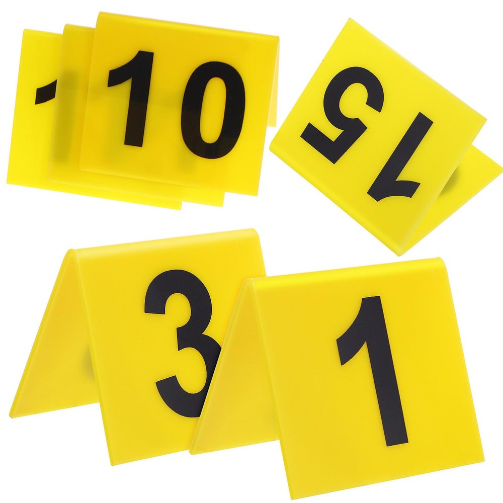 Hemoton 15pcs Evidence Markers Background Letters Sturdy Design Multi-Function Table Number Markers for Crime Scene Decorations and Events