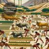 Augenstern Egyptian-Agricultural-Scenes Waterproof Polyester Shower Curtain with Grommets and Hooks for Bathroom view 3