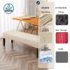 Genina Waterproof Dining Room Bench Covers, Stretch Jacquard Bench Seat Protector Cover, Rectangular Bench Cover for bedrooms, Living Rooms, Kitchens, Removable, Washable (Beige) view 4