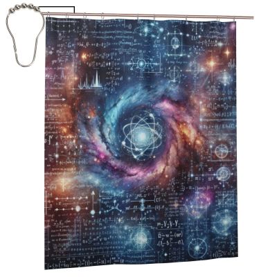 Augenstern Physical-Formula-Starry-Sky Waterproof Polyester Shower Curtain with Grommets and Hooks for Bathroom