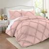 Olivia Rocco Diamond Ruffle Comforter Set 1 Pieces 100% Egyptian Cotton 1000 Thread Count Luxurious Bedding 400 GSM Super King Size (116'' X 98'') Blush Solid, WNBJ5K-KEHD4JS73 view 1