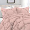 Olivia Rocco Diamond Ruffle Comforter Set 1 Pieces 100% Egyptian Cotton 1000 Thread Count Luxurious Bedding 400 GSM Super King Size (116'' X 98'') Blush Solid, WNBJ5K-KEHD4JS73 view 4