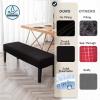 Genina Stretch Dining Bench Covers, Waterproof Stretch Jacquard Bench Seat Protector Cover, Rectangular Bench Cover for bedrooms, Living Rooms, Kitchens, Removable, Washable view 4