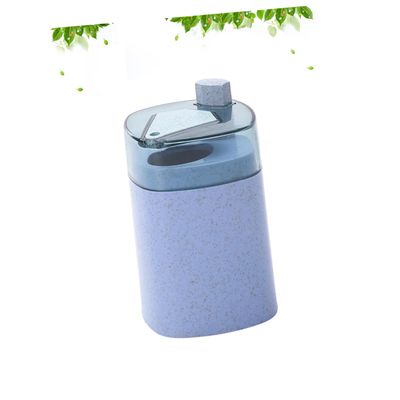 Zerodeko Wheat Straw Automatic Toothpick Dispenser Design for Convenient Home Use Blue Toothpick Holder Eco-friendly for Travel and Kitchen