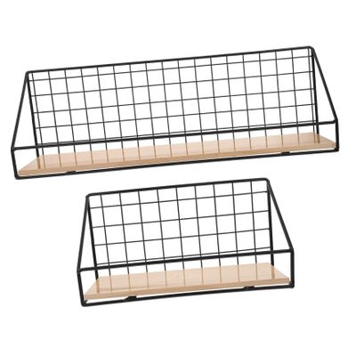 Cabilock 2pcs Wall Mounted Storage Rack Shelf Board Organizers for Kitchen Bathroom Living Room Space-Saving Holder for and Storage