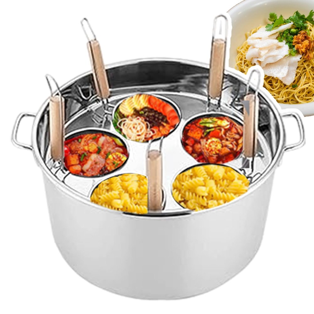 Spaghetti Cooking Machine With 5 Strainer Baskets, Multi-Function Pasta Makers Commercial Pasta Cooker Noodle Oven Pasta Cooking Kitchen Tools Roadside Stalls, Restaurants (Size: 5 Holes)