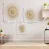 NEODECO Single Sun Metal Wall Art, Geometric Sun Decor, Metallic Colors, Large 3D Wall Sculpture, Model A (Bronze, Large) view 3