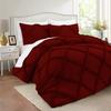 Diamond Ruffle Comforter Set 3 Pieces 100% Egyptian Cotton 1000 Thread Count Luxurious Bedding 400 GSM Grand King Size (106'' X 106'') Burgundy Solid view 1