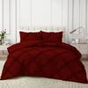 Diamond Ruffle Comforter Set 3 Pieces 100% Egyptian Cotton 1000 Thread Count Luxurious Bedding 400 GSM Grand King Size (106'' X 106'') Burgundy Solid view 2