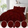 Diamond Ruffle Comforter Set 3 Pieces 100% Egyptian Cotton 1000 Thread Count Luxurious Bedding 400 GSM Grand King Size (106'' X 106'') Burgundy Solid view 3
